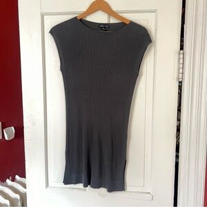 EILEEN FISHER Charcoal Gray Ribbed Sleeveless Tunic Size XS